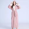 Loose Long Thick Bath Robe Hooded Winter Thick Women Bathrobe Flannel Terry Warm Comfortable Sleepwear for Female Dressing Gown