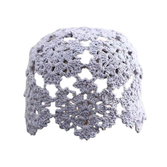 Women Knitting Hat Hollow Crochet Flower Pattern Breathable Handcrafted Hat Outdoor Work Street Wear