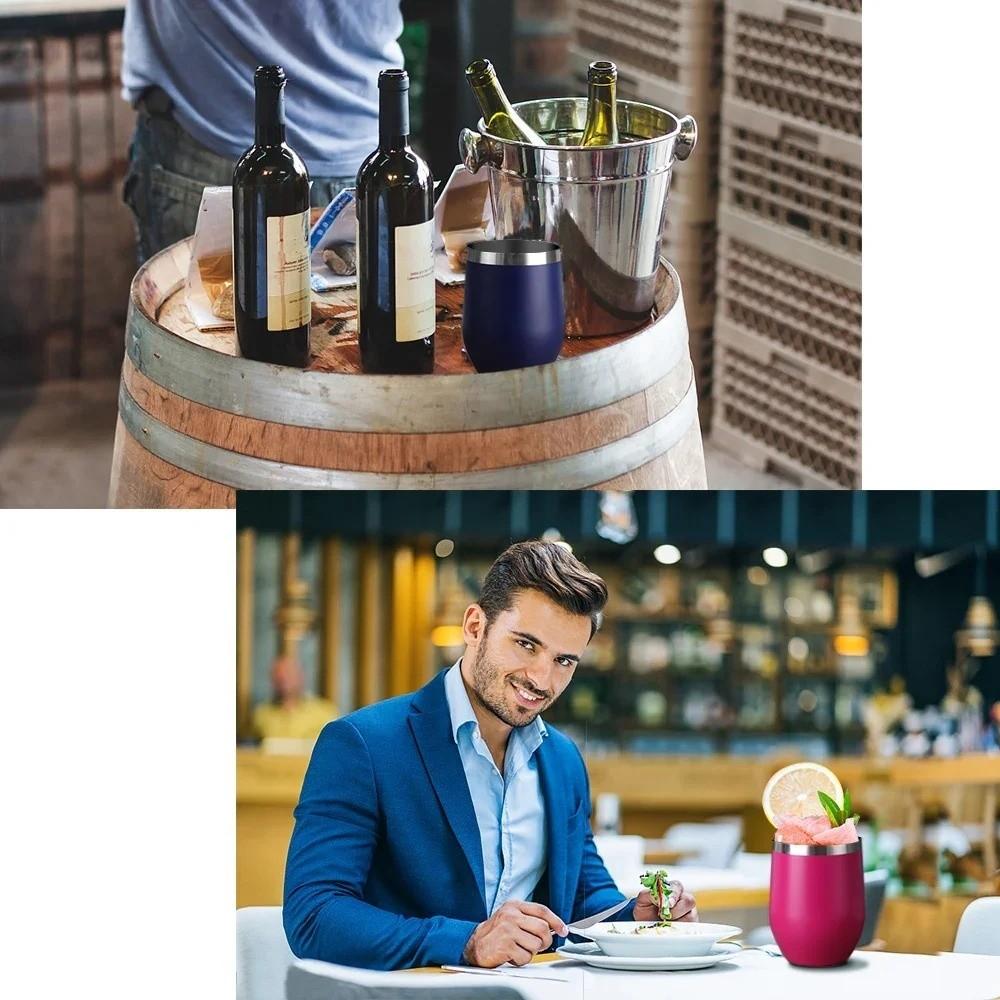 Stainless Steel Eggshell Cup Cold and Hot Wine Glasses New Beer Mugs Travel