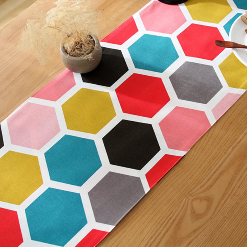 Имитация хлопка и льна Скатерть-дорожка с принтом Многоцветная Скатерть Чехол Скатерть Украшение стола