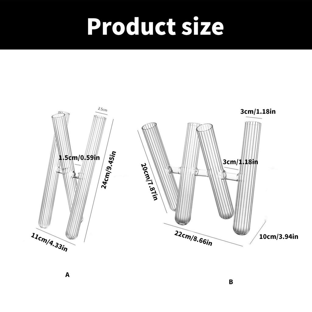 Современные стеклянные пробирки с полосками 3/4, вазы для цветов, растительный террариум для цветочной экспозиции, декор для гостиной или столовой