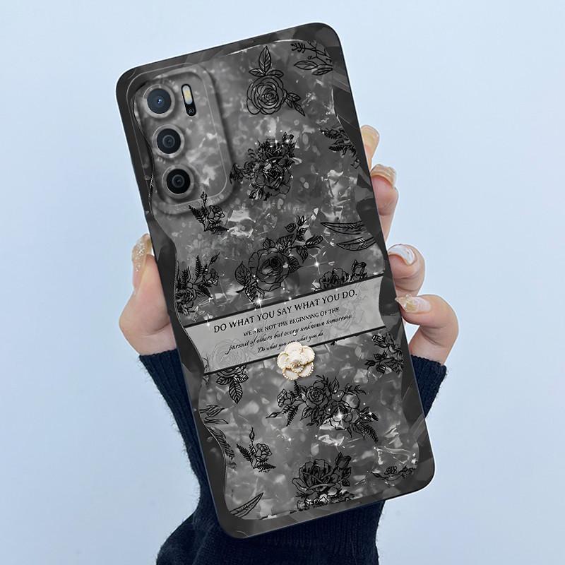 Чехол для OPPO A16 Чехол для Oppo A16s A54s Модный Простой Цветок Мягкий Жидкий Силикон Ударопрочный Чехол Oppo CPH2269 CPH2271 Funda