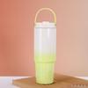 with Straw Gradient Thermos Cup 30oz Car Cup Milk Stainless Steel Insulated Cup  Outdoor