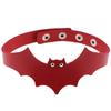 Halloween Ornament Little Devil PU Leather Bat Wing Collar Punk Women's Neck Strap Collarbone Necklace Short Fashion Jewelry LS
