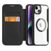 Dux Ducis Skin X Pro Case for iPhone 15 Plus with MagSafe & Flip Cover - Black
