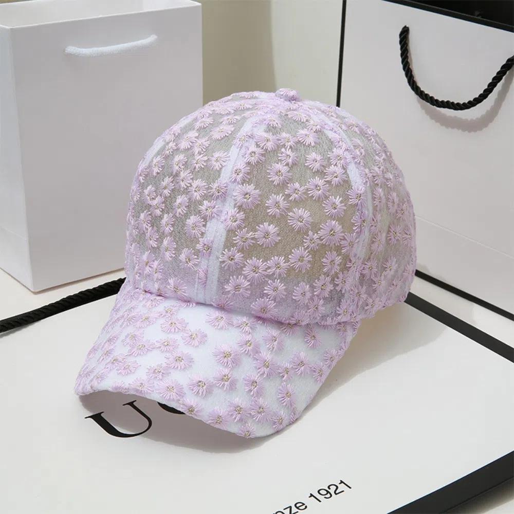 Summer Lace Baseball Cap Embroidered Flowers Sunscreen Hat New Rebound Cap For Women Girls