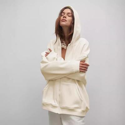 2024 Осень/Зима Однотонный Свободный Крой Трансграничный Европейский и Американский Стиль Кардиган с Капюшоном на Молнии