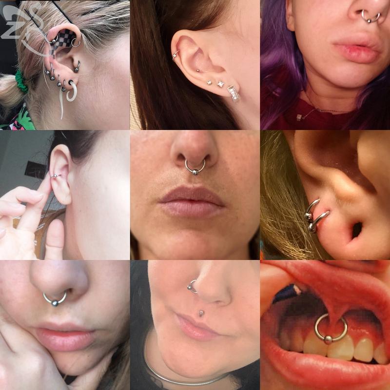 ZS 1 PC Round 316L Stainless Steel Nose Ring Men 16G Septum Clicker 8MM/10MM Punk Rock Ear Helix Septum Rings Piercing Jewelry