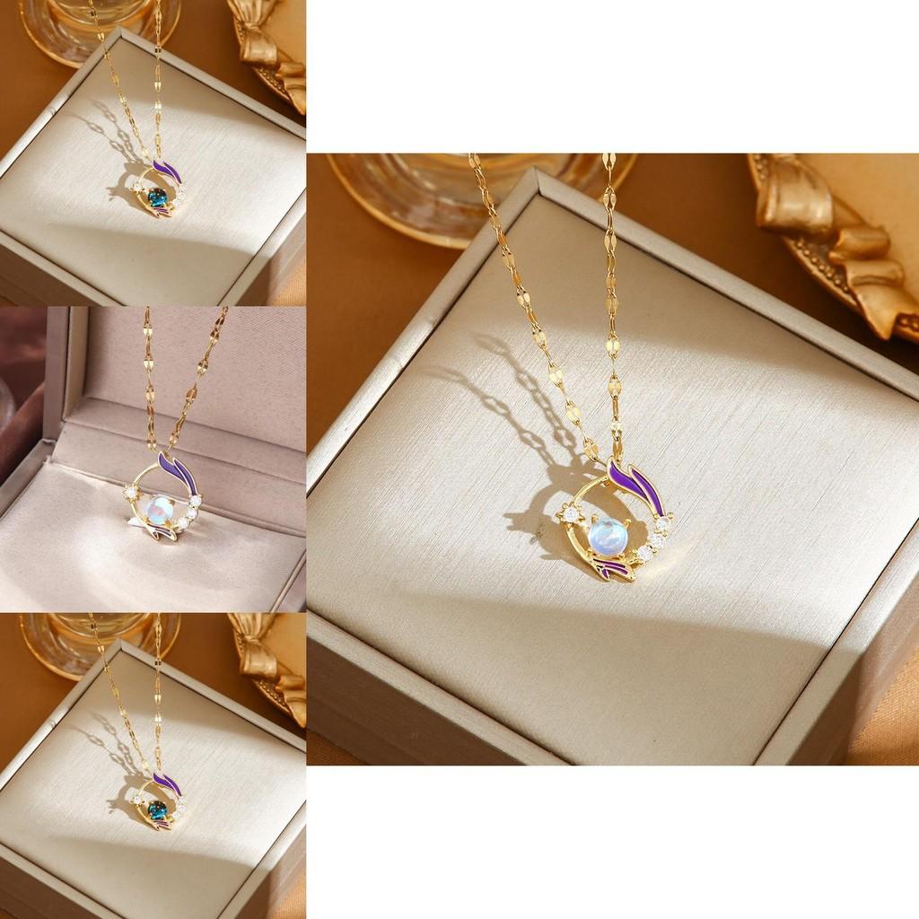 Уникальное ожерелье из титановой стали, вдохновленное природой, с красивыми элементами океанской волны и звезды