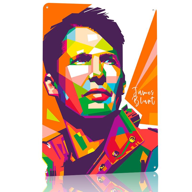 James Blunt Printed Poster Customized Wall Art Retro Vintage Metal Tin Signs for Bar Accessories Interior Decoration Living Room