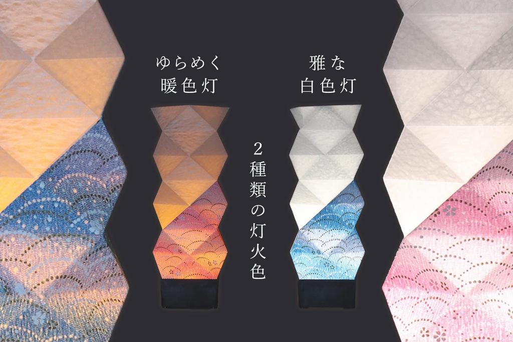 Yamakou Bon lantern Cordless Modern Mini Obon Lantern First Bon New Bon Pair Set Kyoto City Oboro Lantern Series Crepe Blue Pink Fluctuating Fire LED