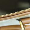 [Pre-Owned] Lauretos Removable Adjustable Leather Shoulder Strap Logo Pattern Interwoven Letter Canvas Mini Boston Bag - Excellent #SF008M