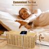 Cable Management Box Handwoven Imitation Rattan Cord Hider Organizer Box with Lid for TV Computer USB Power Strips & Cords