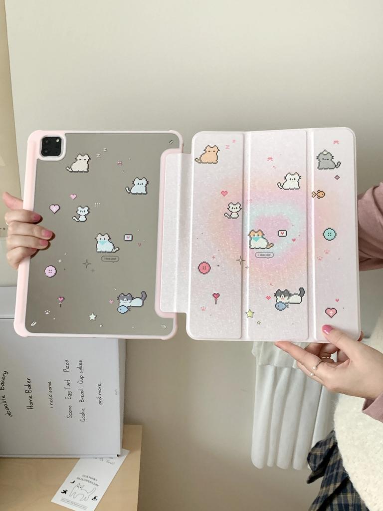 Умный чехол из зеркального акрила для iPad Air 5 Air 6 A16 11-го M3 Pro 11 12.9 13 10 10.5 10.2 Air 11 10.9 9.7 Mini 7 6 с держателем для стилуса