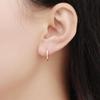 S925 Sterling Silver Women's Twisted Circle Ear Cuffs, Geometric Irregular Earrings