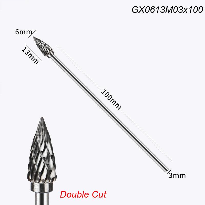 Extra Long 100mm Rotary Rasp File Carving Grinder Abrasive Tools Carbide Burr Alloy Bits Milling Cutter Drill For Metal Wook