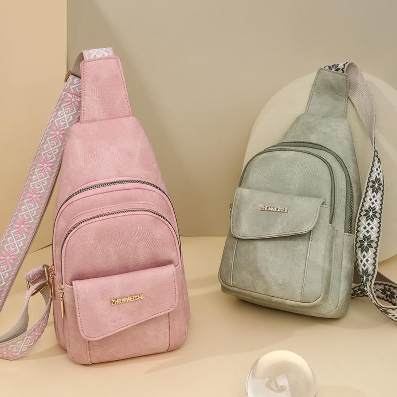 Soft Leather Chest Bag Women Crossbody Bag Single Shoulder Bag