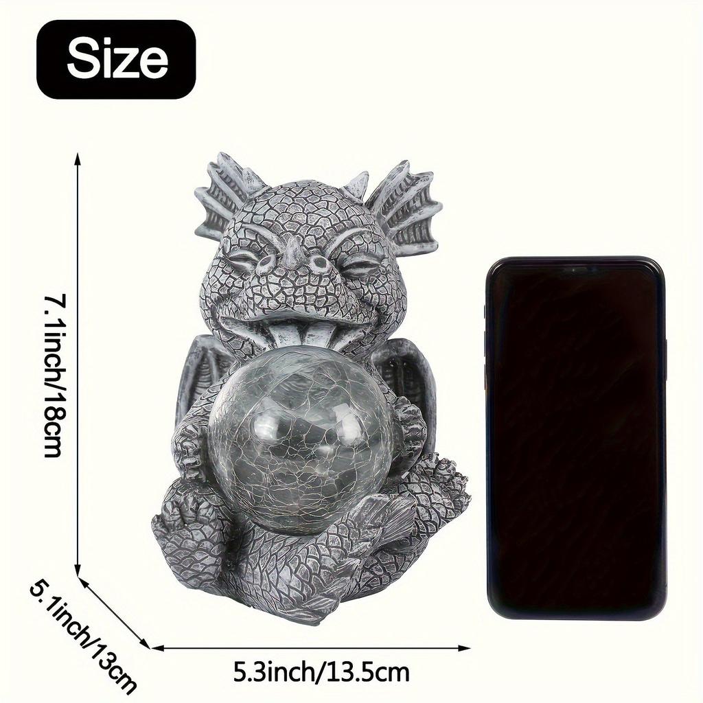 Лампа-Луна на солнечной батарее, Украшение для сада на открытом воздухе, Смола, Скульптура дракона, Орнамент, Ремесло, Художественный орнамент