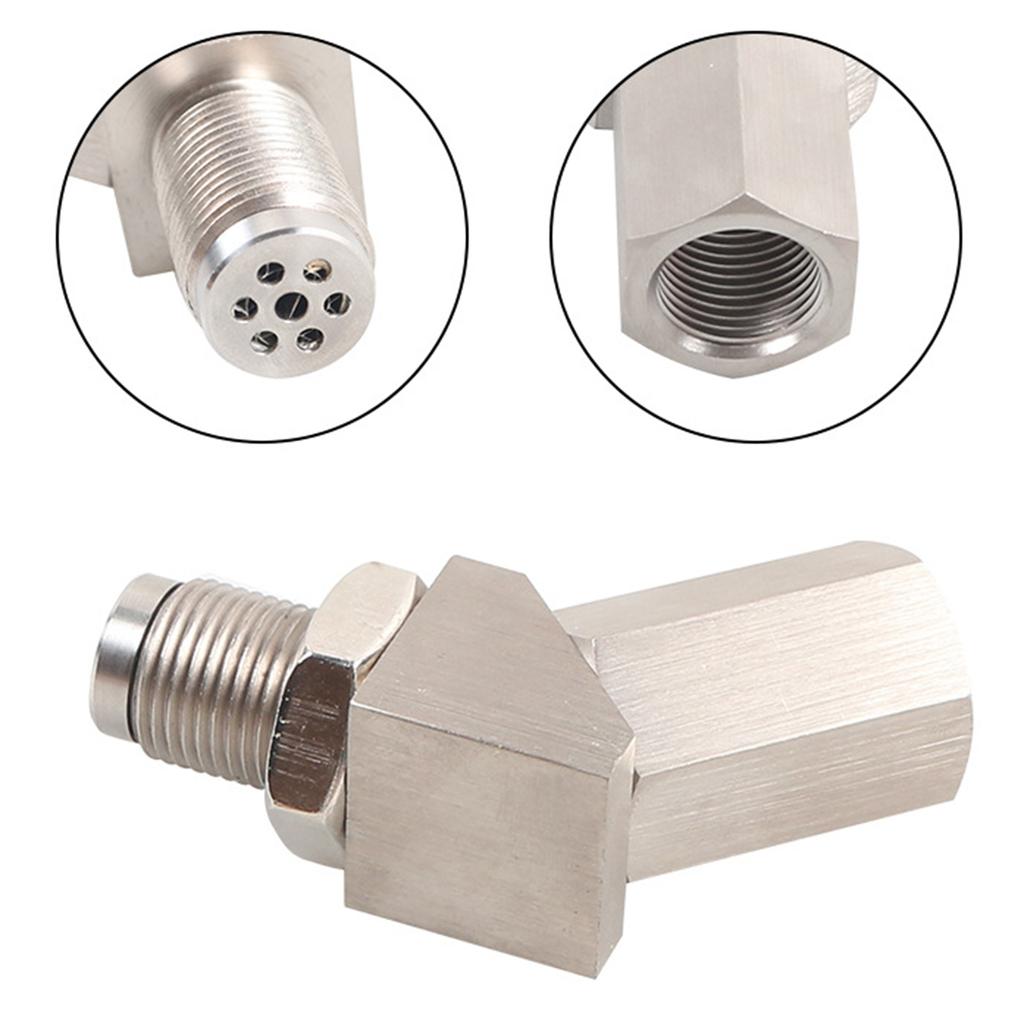 Автомобильный удлинитель датчика кислорода O2, проставка на 45 градусов для датчика O2 с каталитическим нейтрализатором M18x1,5, серебристый удлинитель выхлопной системы