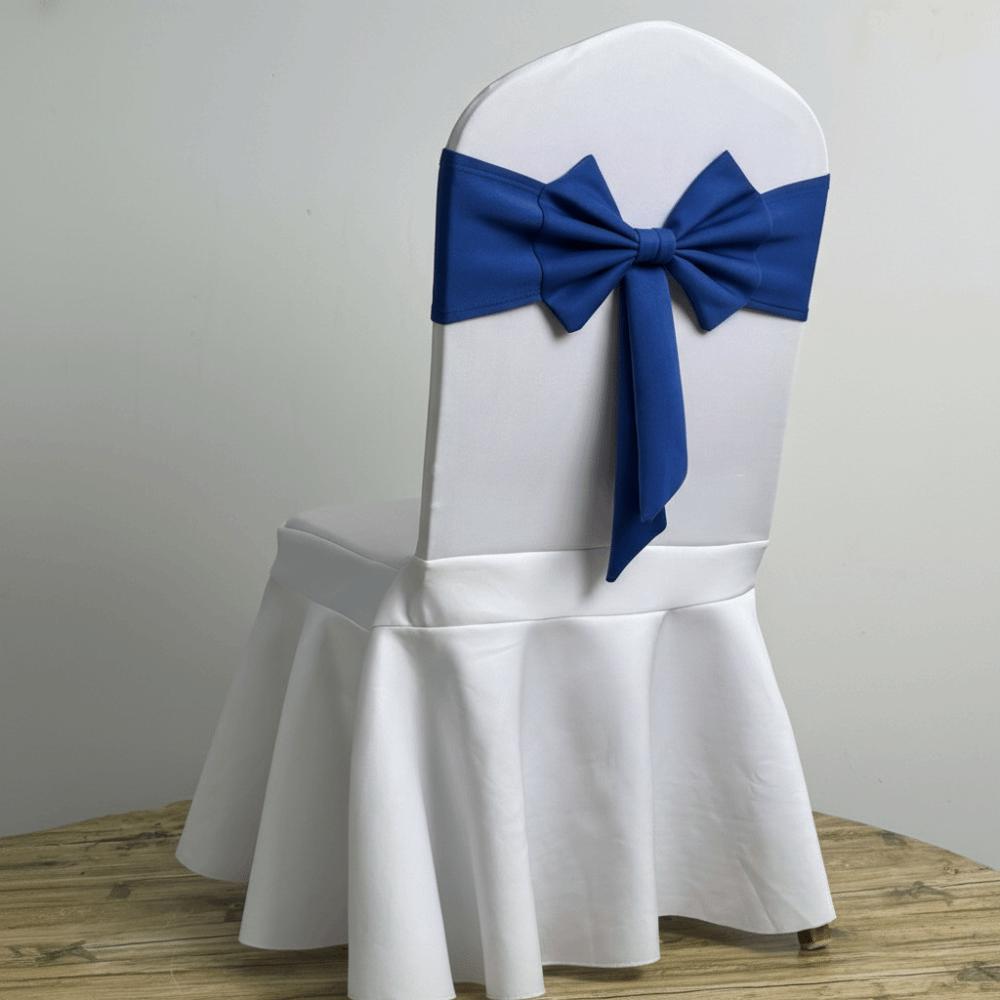 Ready Made Chair Bands Solid Color Satin Ribbon Bows  Wedding Banquet Events Decoration