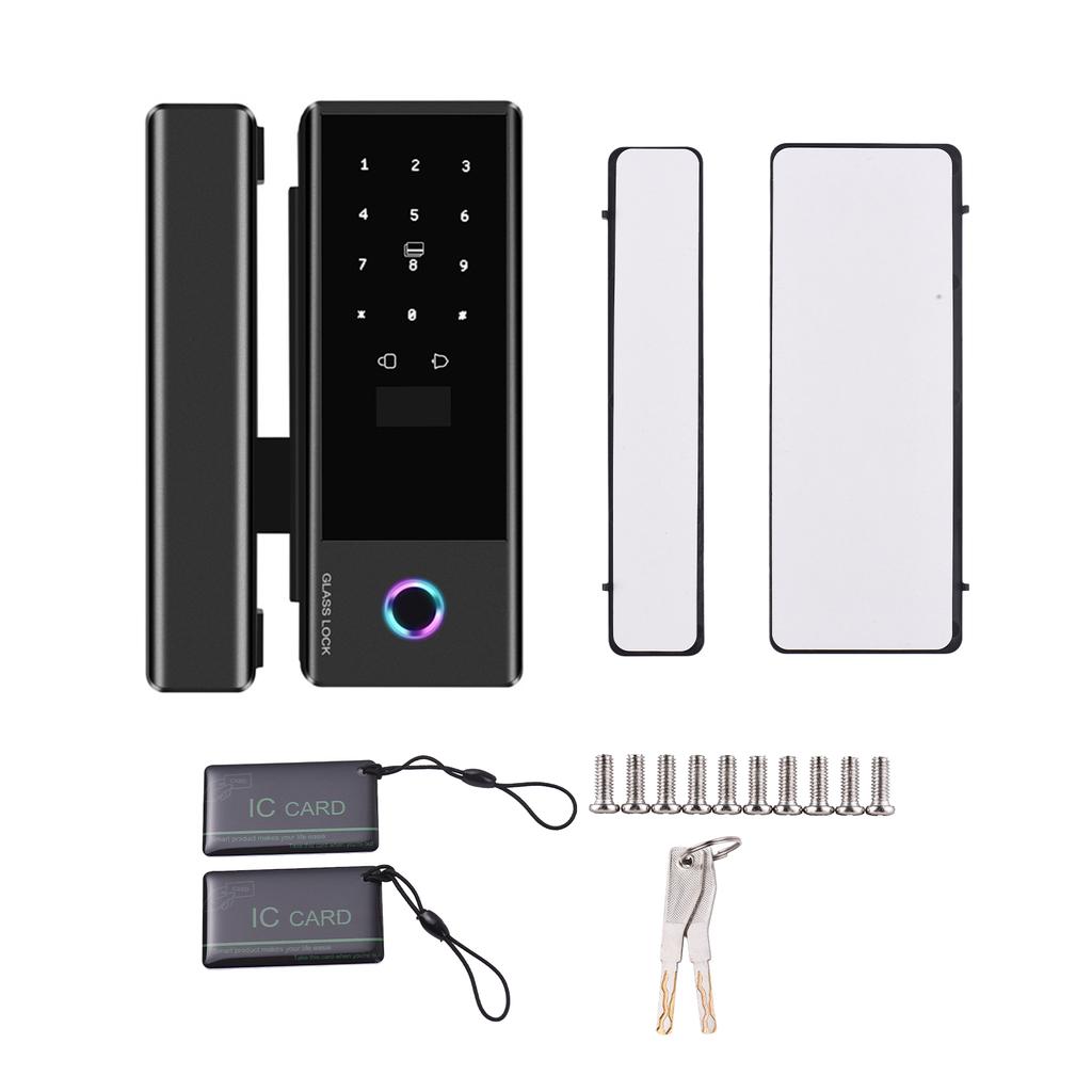 Smart Lock Glass Door Lock WiFi Remote Unlocking TY APP Fingerprint Password IC Card Mechanical Key