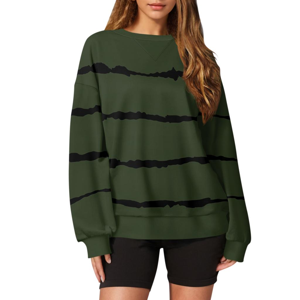 Женский повседневный пуловер с принтом, рубашка с длинным рукавом, толстовка большого размера