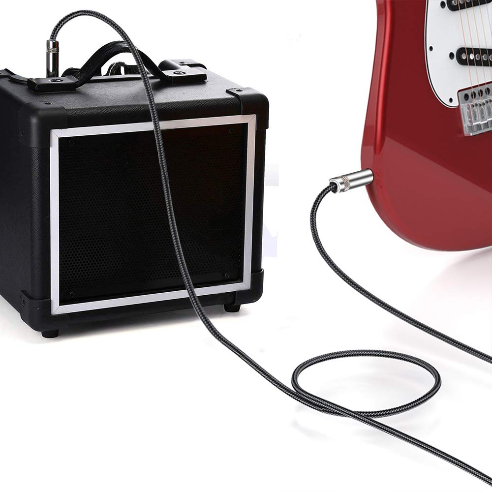 3M S-S Guitar Cable with Plug, Bass Shield, Heavy-Duty Nylon, Break-Resistant, for Bass, Keyboards, Amplifiers, and Drums (3MS-S)