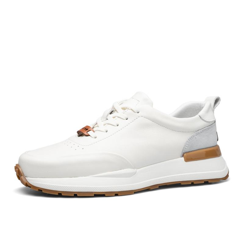 Новое поступление 2024 года, мужская повседневная обувь из натуральной кожи в британском стиле, толстая подошва, мужские кожаные кроссовки для отдыха на открытом воздухе