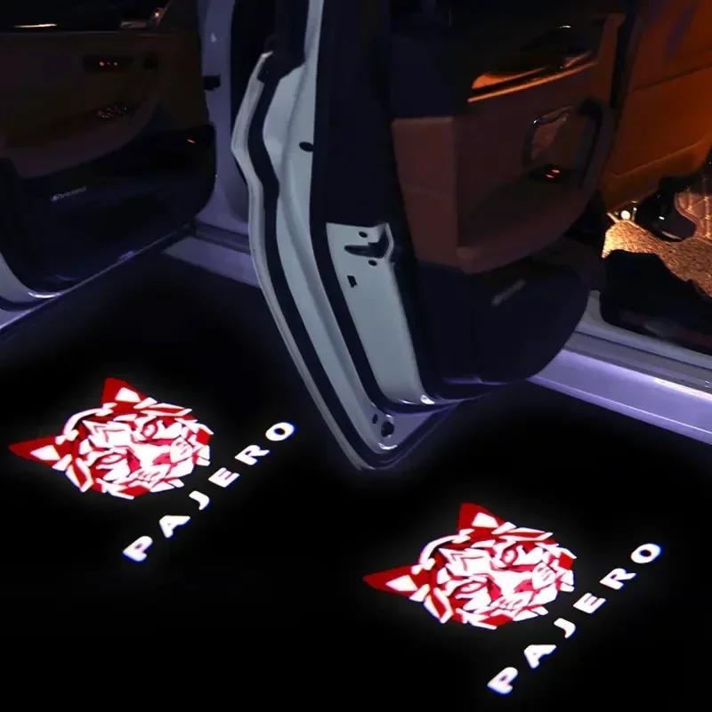 Для Mitsubishi Pajero V87 V93 V97 V80 3 4 Montero Grandis Дверная подсветка Добро пожаловать Лазерный проектор Беспроводной Декор Автомобиля