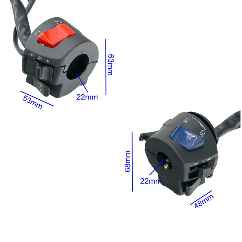 LMoDri Мотоциклетная ручка, левый и правый переключатели, звуковой сигнал поворота, фара, противотуманная фара, электрический старт, контроллер руля