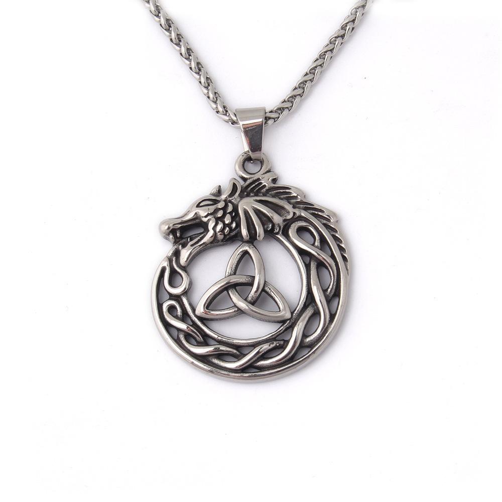 Новый кулон из нержавеющей стали с скандинавским кельтским узлом, подвеска в виде викинга и волка для мужчин, амулет, ювелирные изделия