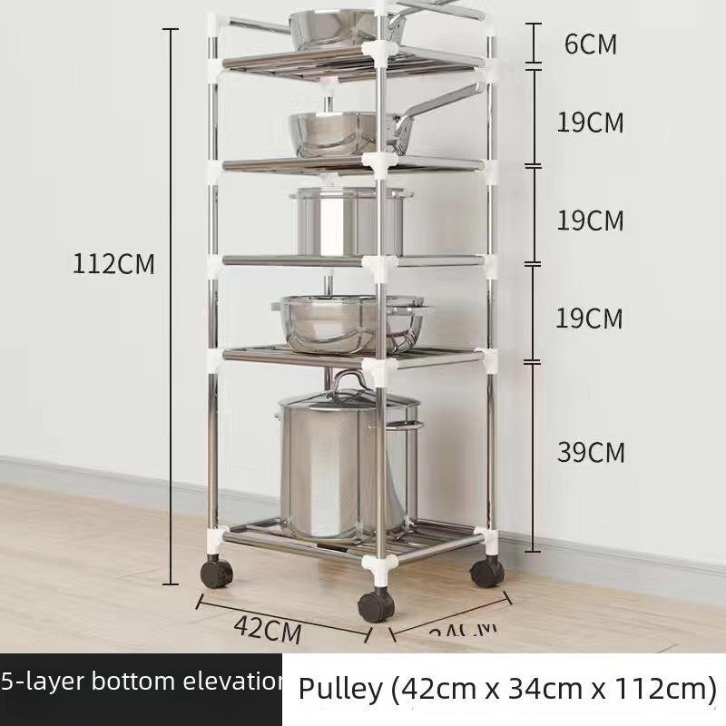 Многоуровневая напольная подставка для кастрюль и раковин из нержавеющей стали — простая установка