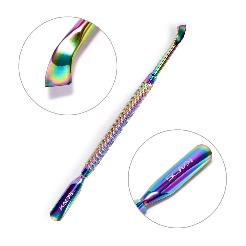 kads Толкатель для кутикулы ногтей из нержавеющей стали, УФ-гель для удаления кутикулы в форме, толкатель для омертвевшей кожи, маникюрный инструмент для дизайна ногтей, инструменты для ногтей