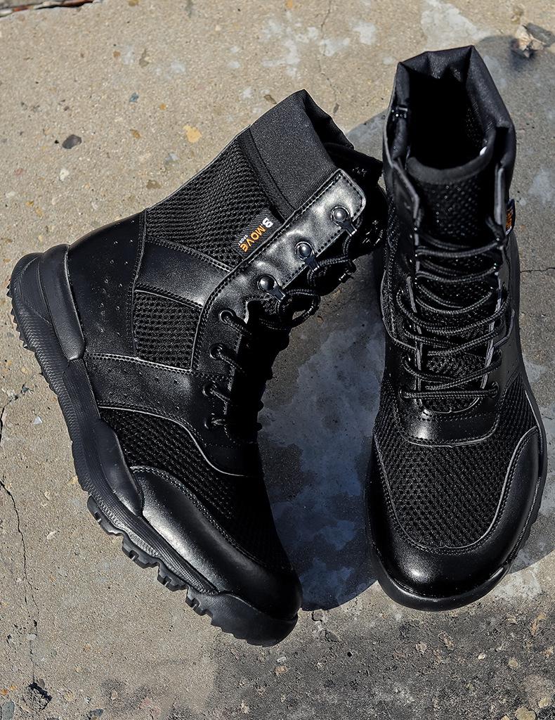 Унисекс Дышащие Летние Боевые Ботинки - Легкие, Высокие, Тактические, Боковая Молния для Использования на Открытом Воздухе