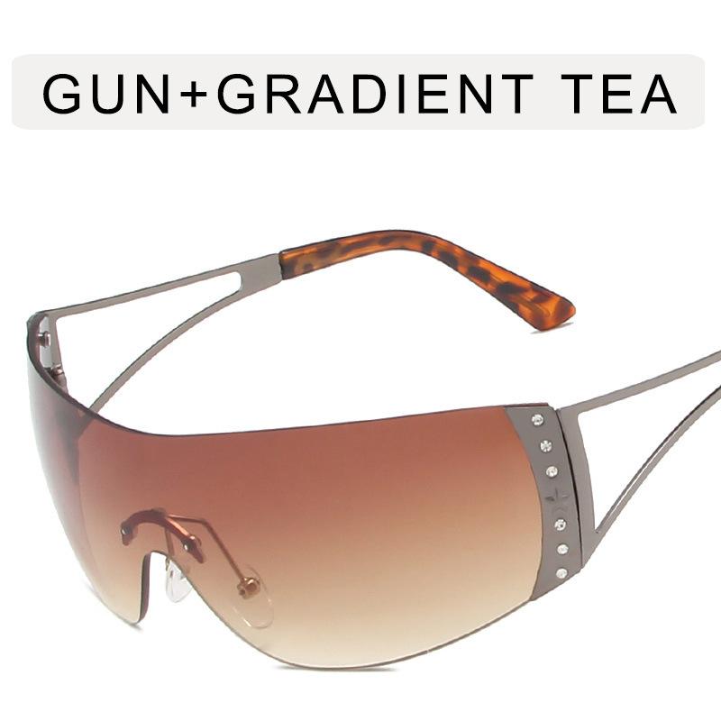 Солнцезащитные очки в стиле будущих технологий Женские Панк Y2K Хип-хоп Защита от УФ-лучей Солнцезащитные очки Женские Сценические Выступления Женские Солнцезащитные очки