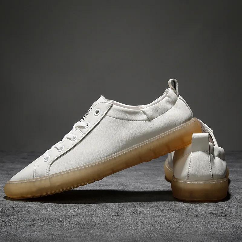 100% натуральная кожаная обувь, мужские кроссовки, модный бренд, повседневная обувь для молодых мужчин, плоская мужская обувь, белая термопластичная телячья кожа, нескользящая