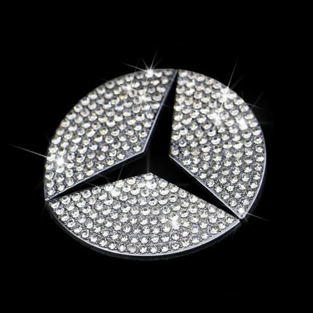 C200 E200 Новый Для Mercedes Benz 45/49 мм Автомобильный Руль Кристальный Алмазный Стикер Эмблема Для Mercedes Benz AMG A B C E S GLA CL