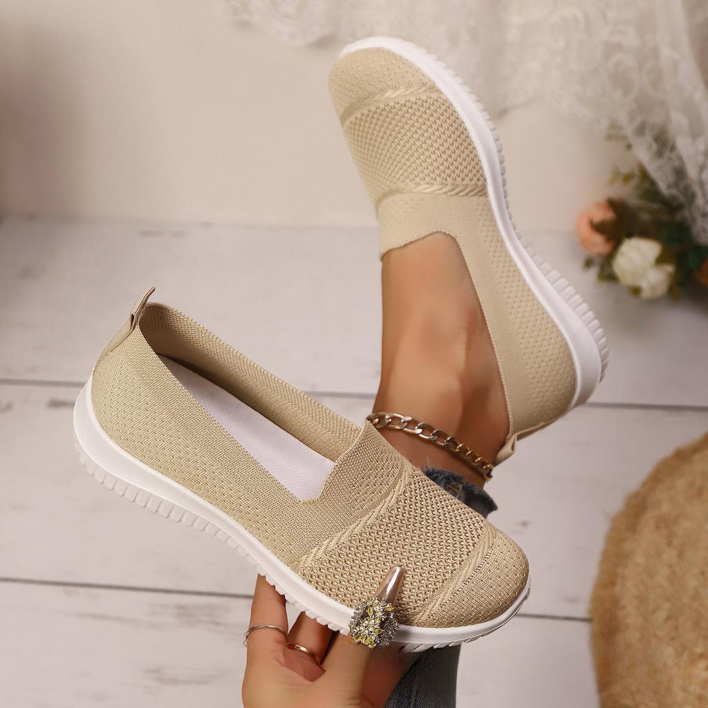 Женские дышащие сетчатые кроссовки Slip-On - Лето 2025 Модные удобные туфли на плоской подошве