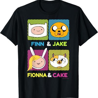 Футболка CN Adventure Time с Финном и Джейком, Фионой и коробкой с тортом.