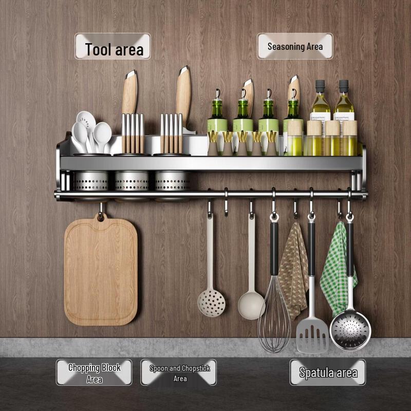 Multi-functional Kitchen Organizer with Chopstick & Spice Rack