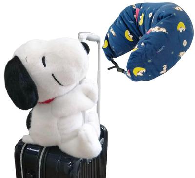 Подушка для путешествий SNOOPY на шею, Надувная подушка с микрошариками, Мягкая, Выворачивается наизнанку, Превращается в милого персонажа, Возьмите с собой! Снупи Звездное небо