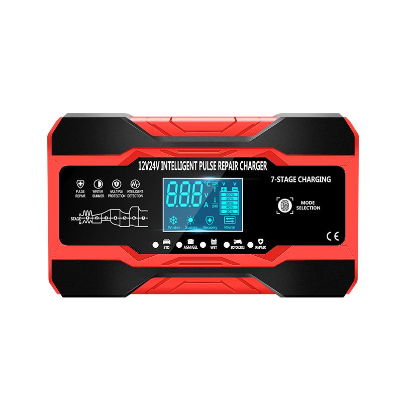 12 В 10 А/24 В 5 А автомобильный аккумулятор быстрое зарядное устройство многофункциональное новое полностью автоматическое интеллектуальное импульсное ремонтное устройство с ЖК-экраном