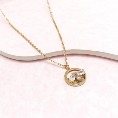 Корейское ожерелье Dongdaemun New Circle Bee, женская цепочка на ключицу, символизирующая индивидуальность и темперамент