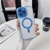 For iPhone 16 Pro Max Magnetic Case Clear Colorful Frame TPU + PC Phone Back Cover with Lens Film