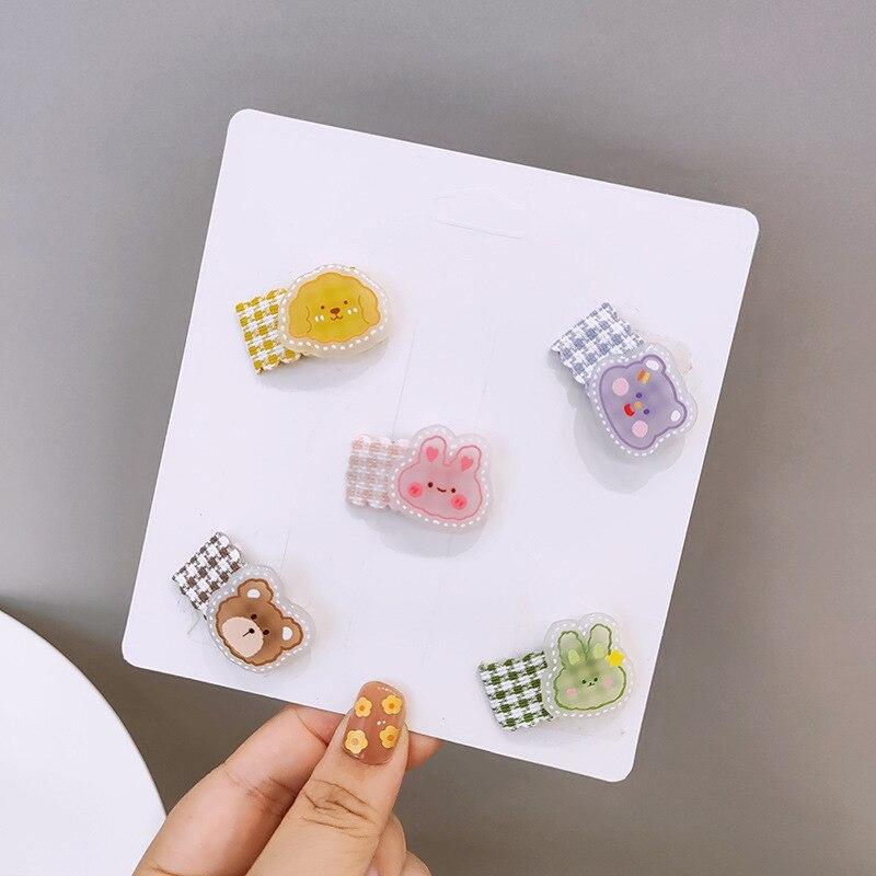5pcs/set Mini Baby Hair Clip Cute Cartoon Floral Fruit Hairpin for Toddler Girls Small Kawaii Bang Side Clip Hair Accessories
