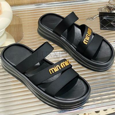 Простые и толстые туфли с открытым носком для женщин, новые модные универсальные нескользящие туфли с круглым носком