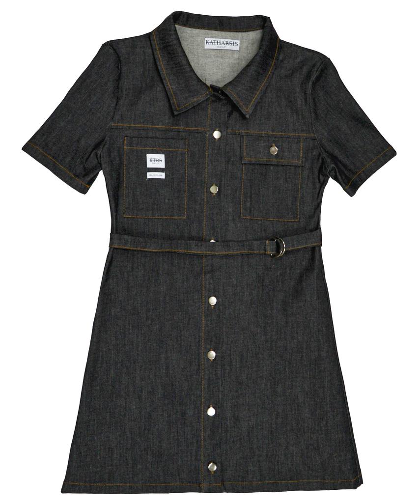 Catharsis Daily Denim Mini Dress Black Denim _S M