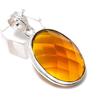 Цитрин Драгоценный камень Ручная работа 925 Стерлинговое серебро Подарок Ювелирное изделие Подвеска 1,77" R4u26