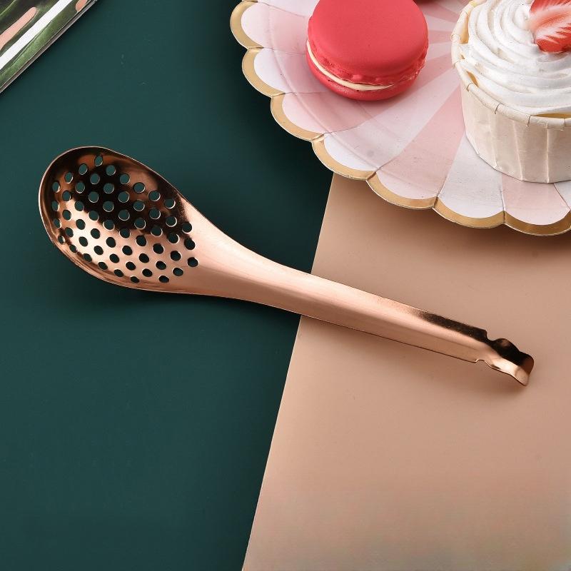 Кухонная ложка из нержавеющей стали 410 с отверстиями для икры, ложка-сито для соуса из икры, прочные кухонные гаджеты для приготовления пищи