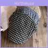 Checkered Pattern Retro Beret Hat For Women Breathable Sunshade Gift Headwear